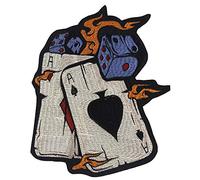 EMDOMO - Toppa da ricamare a forma di dadi per vestiti, adesivi per motociclisti, fai da te, jeans, giacca, ferro da stiro, 1 pezzo