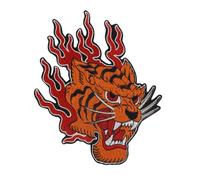 EMDOMO Toppa ricamata a forma di animale, tigre, lupo, teschio mortale, toppa termoadesiva per abbigliamento vintage, streetwear, giacche, zaini, fai da te (1 pezzo)