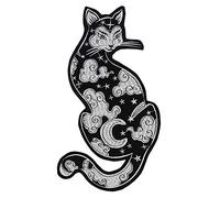 EMDOMO - Toppa ricamata con motivo nuvole di luna, colore nero e bianco, con ferro da stiro, 2 pezzi