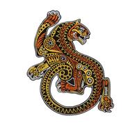 EMDOMO Toppa ricamata tradizionale, motivo leopardato, serpente, teschio, termoadesiva, vintage, streetwear, giacche, zaini, fai da te (F 1 pezzo)