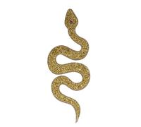 EMDOMO Toppe termoadesive a forma di serpente con strass termoadesive, decorazione fai da te per magliette, scarpe, cappelli, perline a forma di serpente, 2 pezzi (oro, 2 pezzi)