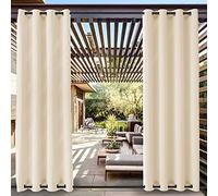 EMDPBD Tende da Esterno con Occhielli sopra (ID: 4cm) e sotto (ID: 4cm) Tenda con Occhielli Impermeabili per Esterni per Veranda, Pergola, Capanna, Patio, 1 Pezzo,Beige-132 * 215cm