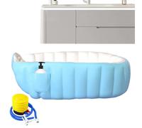 Emdvsco Vasca Da Bagno Portatile Per | Vasca Da Bagno Gonfiabile Per La Prima Infanzia Con Pompaggio A Piedi Per La Doccia - Pieghevole Antiscivolo per Bambini Figlia e Figlio di Età Superiore