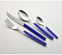EME POSATERIE Dream Blu 35 - Set di Posate da Tavola in Acciaio Inox 18/0, Nichel Free, per 6 Persone, 24 Pezzi