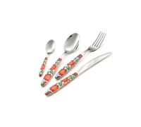 Eme Set 24pz Posate Vetrina Salvaspazio Vero Tropical Rosso Made in Italy