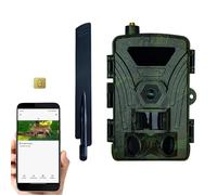 EMEBAY 4G Telecamera da Caccia con Scheda SIM europea, 4K Telecamera Esterna di Sorveglianza senza Fili della Fauna selvatica, Notturna Infrarossi Invisibile, Batteria Autonoma, Rilevamento PIR,