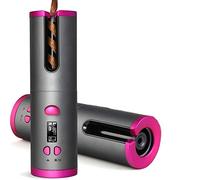 EMEBAY Ferro Riccioli Automatico Senza Fili Riccioli Ricaricabile USB Bigodino Anti-Ustione con Timer, Ferro Ricci Auto Rotante Portatile 6 Temperatura Capelli Lunghi e Corti