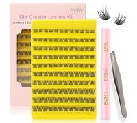 EMEDA Ciglia a grappolo individuali con il bond e seal e Applicatore 14mm Ciglia clusters with bond and Seal kit DIY individual lash extensions (M02 14mm)