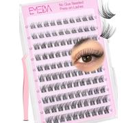 EMEDA Ciglia autoadesive 8-14mm naturale Cluster Ciglia auto-adesive Kit di ciglia preincollate Nessun residuo appiccicoso Ciglia a grappolo senza colla Non c'è bisogno di colla (Venus mix)