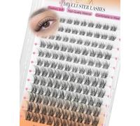 EMEDA Ciglia Finte a Ciuffetti - Lash Clusters Naturali e Wispy per Fai da Te a Banda Trasparente Morbida e Leggera in D-Curl, Mix 8 10 12 14mm Facili da Applicare (VS-Mix)