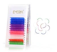 EMEDA Extension Ciglia Colorate D Curl .07 Spessore Blu Viola Rosa Bianco Rosso Verde Mix Color 13mm Pop Hot Colorate Extra Classic Singole Extension Ciglia Individuali (mix color 13mm 0.07 D curl)