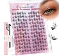 EMEDA kit ciglia a ciuffetti Manga Ciglia a grappolo morbide e naturali 9mm-13mm mix DIY extension ciglia individuali fai da te ciuffetti ciglia naturali e Morbide (flower)