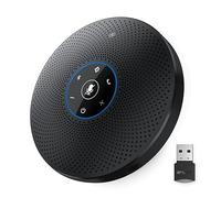 EMEET Altoparlante Bluetooth per conferenze - vivavoce USB con 4 microfoni AIm, per 10-15 persone chiamata full duplex, microfono da conferenza con AUX, Dongle, Plug & Play, per squadre, zoom, ecc.