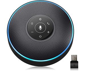 EMEET Altoparlante per conferenze Bluetooth - Sistema vivavoce USB per 5-10 persone, vivavoce con 4 microfoni AI, riconoscimento vocale a 360º, microfono per conferenze con dongle