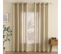 EMEMA Lino Tende con Occhielli 2P Marrone scuro per Interni 175Ax140Lcm | Tende Lino Trasparente Tende Moderne a Vela per Porte Balcone Adatte per Soggiorno Camera da Letto