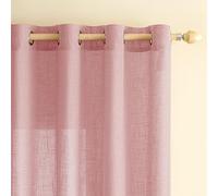 EMEMA Lino Tende con Occhielli 2P Rosa Tenda per Interni 215Ax140Lcm