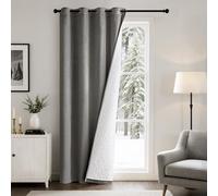EMEMA Tenda oscurante a doppio strato, in velluto, termoisolante, protezione dal freddo, oscurante, 1 pezzo, tenda divisoria per porta, tenda per il vento, protezione dal freddo, per l'inverno, H225 x