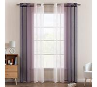 EMEMA Tende Voile Trasparenti Occhielli 2P Viola Tenda 260Ax140Lcm