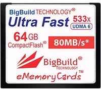 eMemoryCards Scheda di memoria 64GB Ultra Fast 80MB/s CompactFlash compatibile con Canon 10D/20D/30D/40D/50D/1D/1Ds/5D/5Ds/7D Mark I/II/III/IV, Nikon D, Olympus E, Sony Alpha, Leica S Cameras