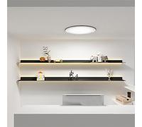 EMENAR Mensole Galleggianti, Mensola Galleggiante in Lega di Alluminio con Libreria Creativa A Luce Calda A LED for Bagno da Appoggio (Color : Noir, Size : 60x20cm)