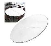 EMENKD 2-Fold Portable Wooden Dining No Legs, 30 40inch Large Round Folding Tabletop Extender Foldable Table Top For Family Meals Parties(White,90cm/36inch)