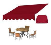 EMENKD Tessuto di Ricambio per Tenda da Sole, Tenda Parasole Retrattile Manuale per Patio Esterno,Copertura Superiore di Ricambio Impermeabile(Red,13x10ft(400x300cm))