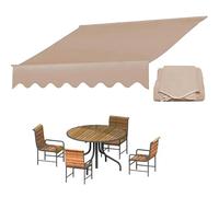 EMENKD Tessuto di Ricambio per Tenda da Sole, Tenda Parasole Retrattile Manuale per Patio Esterno,Copertura Superiore di Ricambio Impermeabile(Brown,13x10ft(400x300cm))