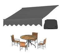 EMENKD Tessuto di Ricambio per Tenda da Sole, Tenda Parasole Retrattile Manuale per Patio Esterno,Copertura Superiore di Ricambio Impermeabile(Black,10x8ft(300x245cm))