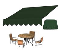EMENKD Tessuto di Ricambio per Tenda da Sole, Tenda Parasole Retrattile Manuale per Patio Esterno,Copertura Superiore di Ricambio Impermeabile(Green,12x10ft(365x300cm))