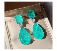 Emerald Gemstone Big Drop Orecchings Women Cocktail Party Fine Jewelry Gift Orecchini di fascia alta decoration
