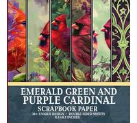 Emerald Green And Purple Cardinal Scrapbook Paper: Versatile Emerald Green and Purple Cardinal Design Paper, Perfect for Various Craft Projects