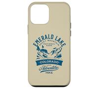 Emerald Lake Rocky Mountain Parco Nazionale Distressed Design Custodia per iPhone 12 mini