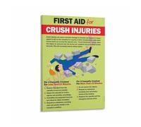 Emergency Care Poster Crush Injury First Aid Steps and Guide Canvas Art for Safety Training Room Decor(Framed,08x12inch(20x30cm))