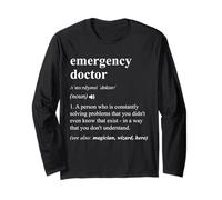 Emergency Doctor Funny Dizionario Definizione Maglia a Manica