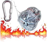 Emergency Escape Rope Ladder - 20m Aluminum Alloy Fire Rescue with Steel Wire Ring Hook, 500kg Capacity for Window & Balcony Safety (15m)