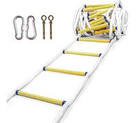 Emergency Fire Escape Ladder, Non-Slip Rope Ladder for Windows & Balconies, Secure Hook Screws, Portable Safety Rescue Equipment for Home & Apartment (One Color 25M)
