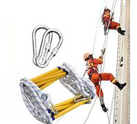 Emergency Fire Escape Rope Ladder, 30M (98.4FT) Flame Resistant Safety Ladder with Carabiners - Quick Deployment for Fire Safety, Ideal for Home & Office Use (5M/16.4Ft)