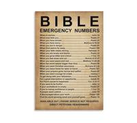 Emergency Phone Numbers From The Bible, Motivational Scripture Poster, Unique Christian Housewarming or Encouragement Gift(Unframed,16X24inch(40X60cm))