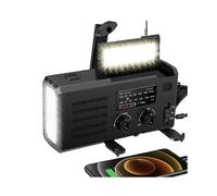 Emergency Radio Hand Crank Solar Powered SOS Alarm Rechargeable Dynamo Phone Charger COB Flashlight Radio