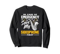 Emergency Save My Saxophone First Funny Saxofonist Felpa