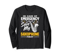 Emergency Save My Saxophone First Funny Saxofonist Maglia a Manica