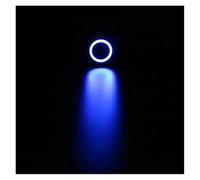 Emergency Stop Switch 12mm Black Push Button Switch Waterproof Illuminated Metal High Head Momentary Switches with Power Mark 3V 6V(Blue,Self-Reset)
