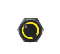 Emergency Stop Switch 19MM 220v lf-Return Self-Locking Waterproof DPDT Illuminated Metal Selector Knob Rotary Switch 2 3 Position LED Lamp(Yellow Led,2 Position Momentary)