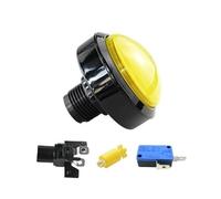 Emergency Stop Switch 1pcs 60mm Game Accessories Button 60mm Convex Big Circle with Light Button Pattle Game Machine Big Circle Button Switch Reset(Yellow-1)