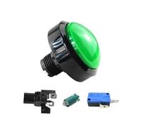Emergency Stop Switch 1pcs 60mm Game Accessories Button Convex Big Circle with Light Pattle Machine Reset(Green-1) Switches