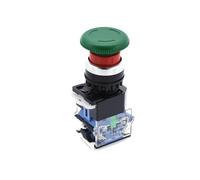 Emergency Stop Switch 1pcs Shell Red Sign Push Button Switch DPST Mushroom Emergency Stop Button AC 660V 10A NO+NC LA38-11ZS(LA38-11ZS-green)