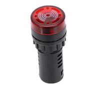 Emergency Stop Switch 22mm Flash Light Red Green Yellow LED Active Buzzer Beep Indicator DC12V DC24V AC110V AC220V AD16-22SM(Red,220V) Switches