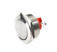Emergency Stop Switch 22mm Push Button 1NC Momentary Self-Reset Stainless Steel Metal Waterproof Switches for Circuit Control Silver Shell(High Round) Switches