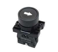 Emergency Stop Switch 22mm Start Button with The Arrow Symbol XB2 Flat Touch Momentary Red/Green Push Buttons(Black Arrow) Switches