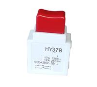 Emergency Stop Switch 2Pcs HY37B 125/250V 17/12A Dustproof Lock Off Trigger Pushbutton Push Button Switch for Mower Garden Tools Controls Switches